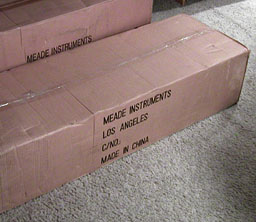 A Meade LXD75 arrives via UPS