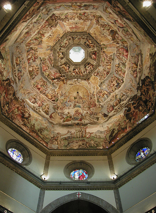 The ceiling of the dome in the Duomo in Florence